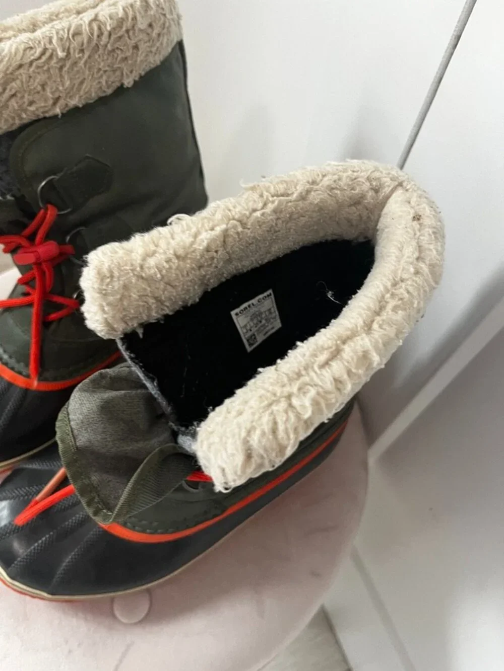 Sorel Navy Green & Red Waterproof Duck Boots Size 5